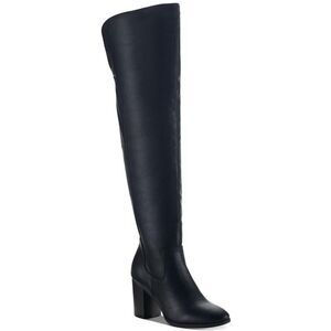 Sun + Stone Black Over-the-Knee Block Heel Boots